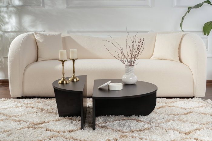 Nordure Orion Mesa de Centro Wood Black 90cm Ancho x 30cm Alto x 60cm Fondo Tablero Melamina